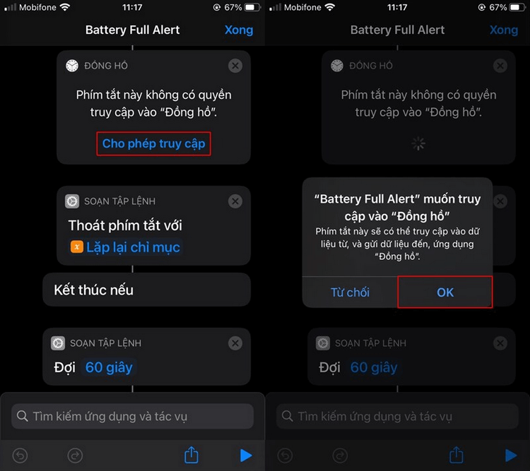 Hướng dẫn tạo âm báo nhắc nhở rút sạc khi đã đầy pin trên iOS